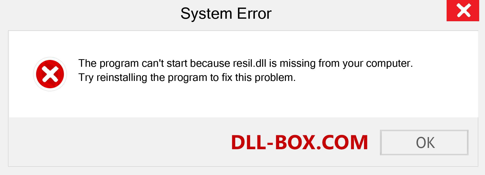 resil.dll file is missing?. Download for Windows 7, 8, 10 - Fix  resil dll Missing Error on Windows, photos, images